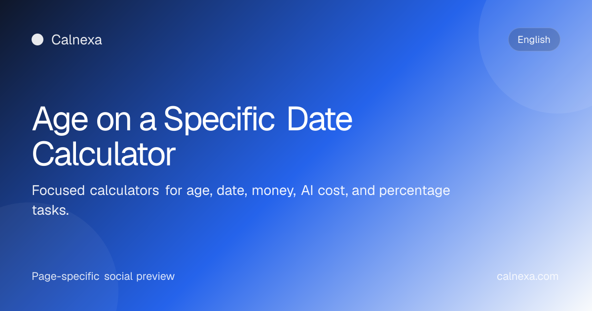 Age on a Specific Date Calculator | Calnexa