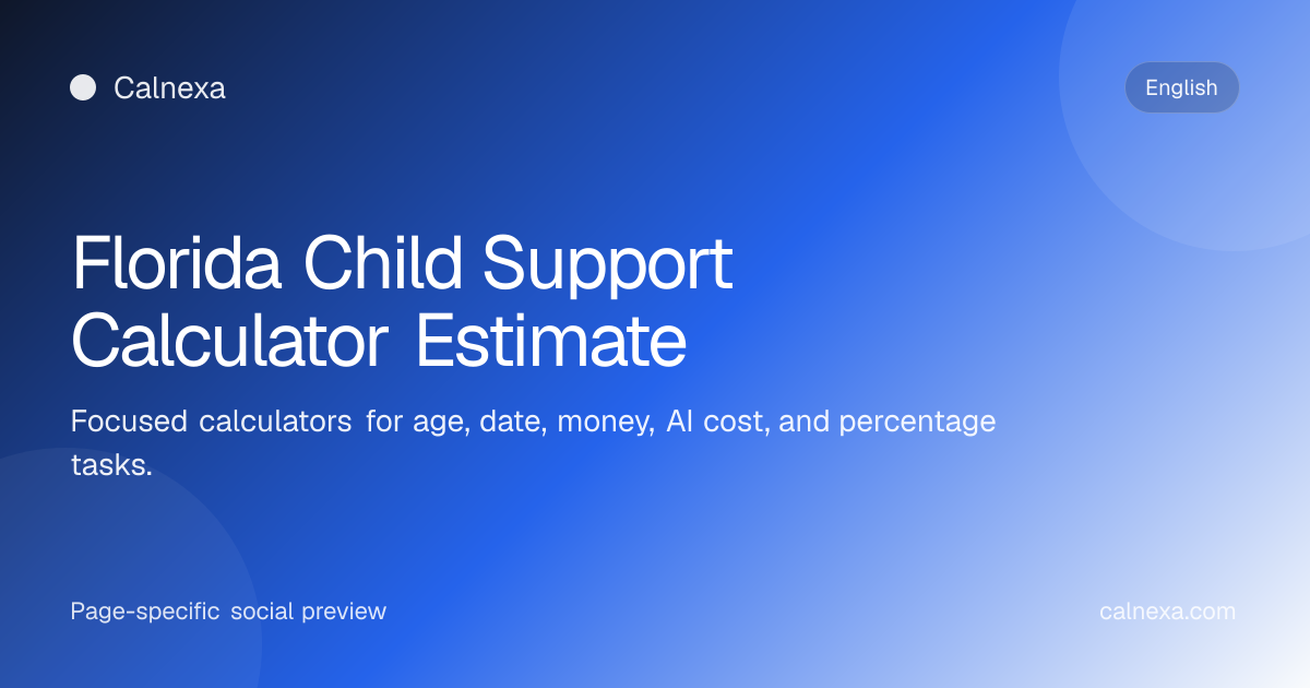 Florida Child Support Calculator Estimate | Calnexa