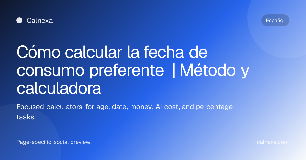 Cómo calcular la fecha de consumo preferente | Método y calculadora ...